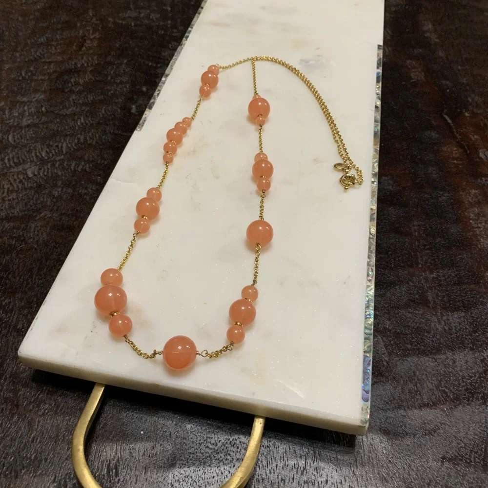 J. Crew peach quartz bead necklace